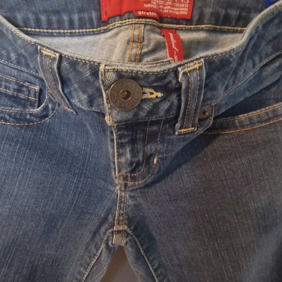 Guess Blue Jeans Daredevil Stretch Low Rise Boot Cut Size 27 - Picture 5 of 11